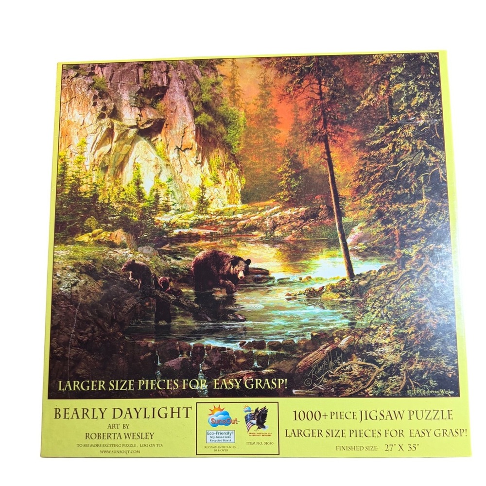 SunsOut Bearly Daylight 1000 Piece Jigsaw Puzzle Roberta Wesley Bears 51050 NEW